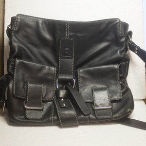 Robert Pietri Black Leather Shoulder Bag Preowned